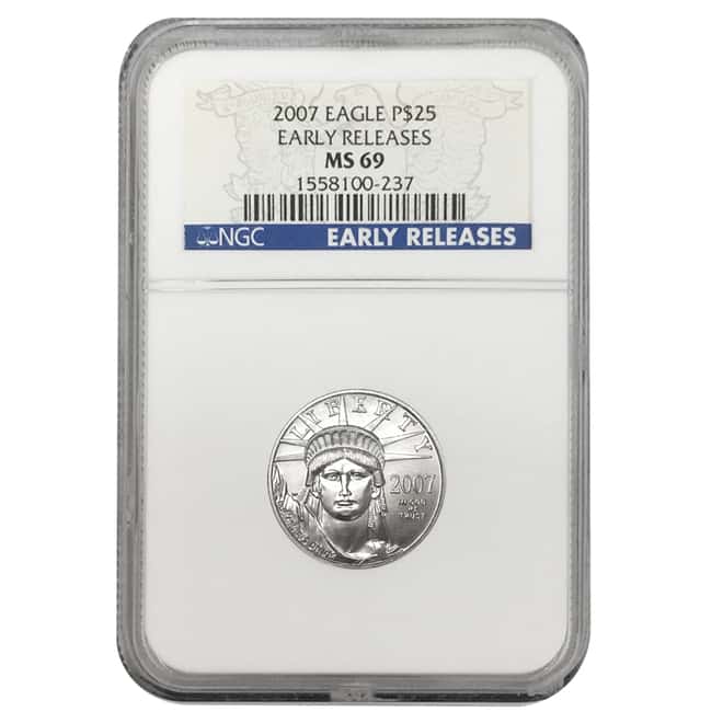 2007 1/4 oz $25 Platinum American Eagle NGC MS 69 Early Releases