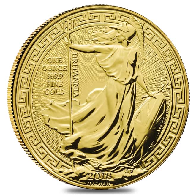 2018 Great Britain 1 oz Gold Britannia Oriental Border Coin .9999 Fine BU