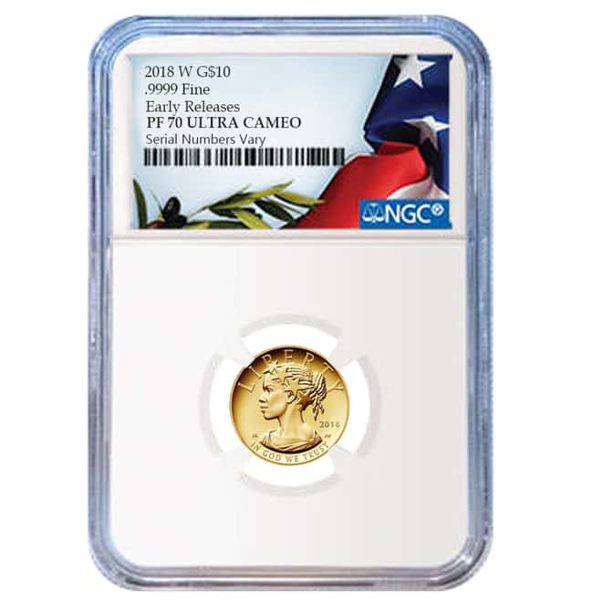 2018 W 1/10 oz $10 American Liberty Proof Gold Coin NGC PF 70 Early Releases