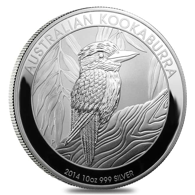2014 10 oz Silver Australian Kookaburra .999 Fine BU In Cap