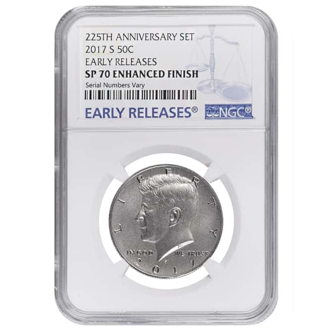 2017-S US Mint 225th Anniversary Enhanced Uncirculated Kennedy Half Dollar NGC SP 70 ER