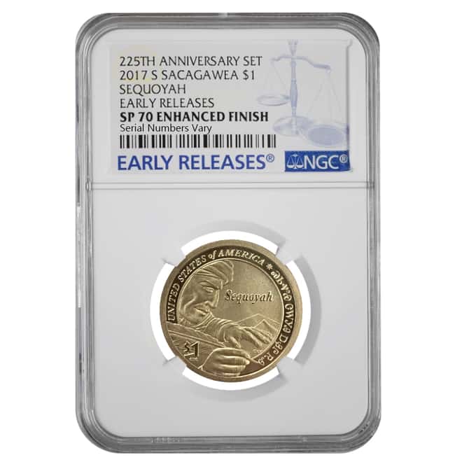 2017-S US Mint 225th Anniversary Enhanced Uncirculated Sacagawea Dollar NGC SP 70 ER