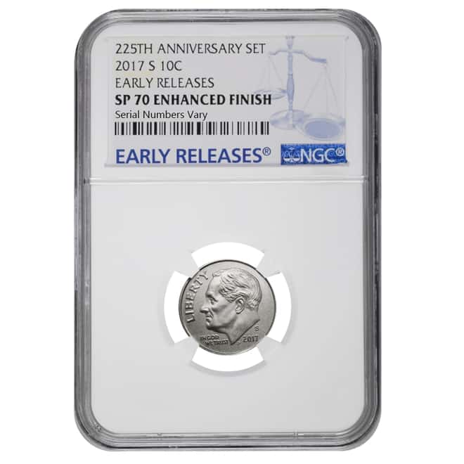 2017-S US Mint 225th Anniversary Enhanced Uncirculated Roosevelt Dime NGC SP 70 ER