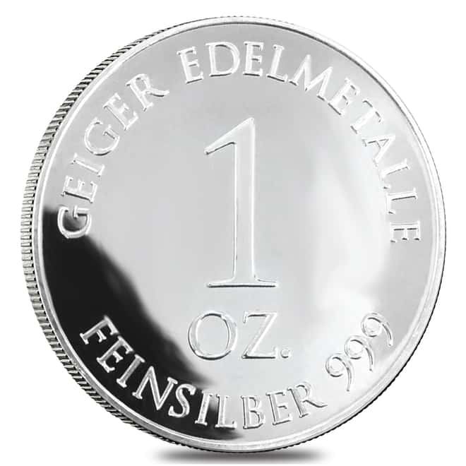 1 oz Geiger Schloss Güldengossa Silver Round .999 Fine