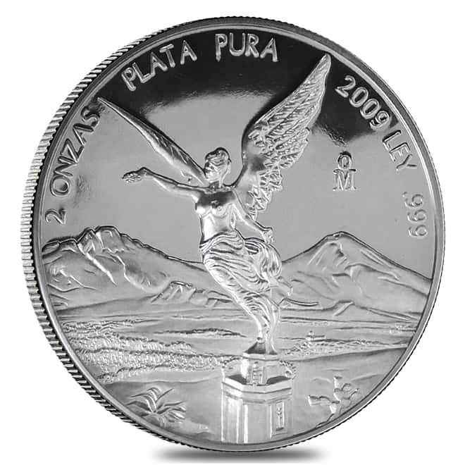 2009 2 oz Mexican Silver Libertad Coin .999 Fine Proof (In Cap)