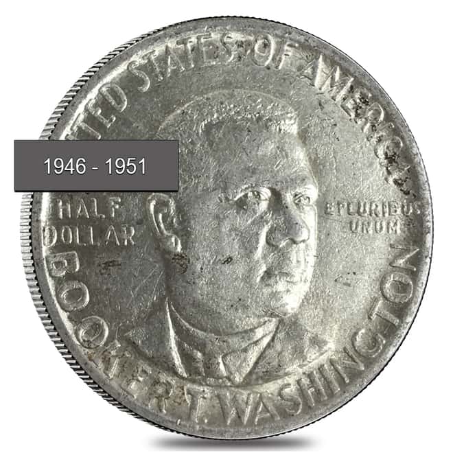 Booker T. Washington Half Dollar 90% Silver Commem Avg Circ (1946 - 1951, Random Year) 