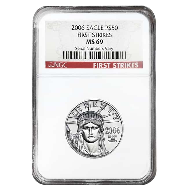 2006 1/2 oz $50 Platinum American Eagle NGC MS 69 First Strikes