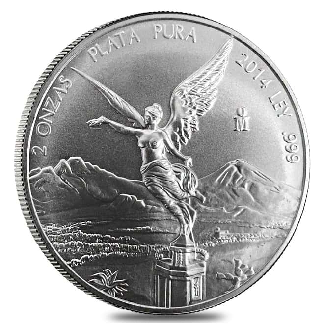 2014 2 oz Mexican Silver Libertad Coin .999 Fine BU