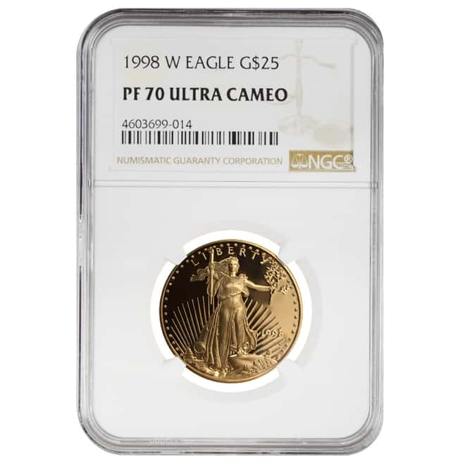1998 W 1/2 oz $25 Proof Gold American Eagle NGC PF 70 UCAM