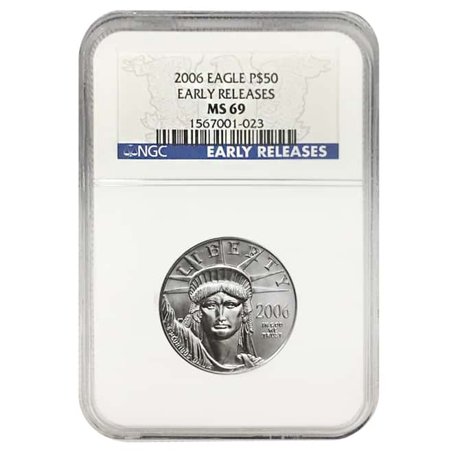 2006 1/2 oz $50 Platinum American Eagle NGC MS 69 Early Releases