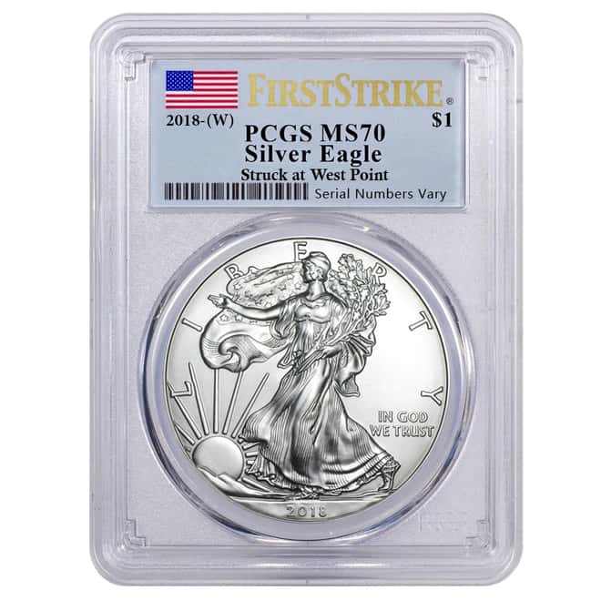 2018 (W) 1 oz Silver American Eagle $1 Coin PCGS MS 70 First Strike