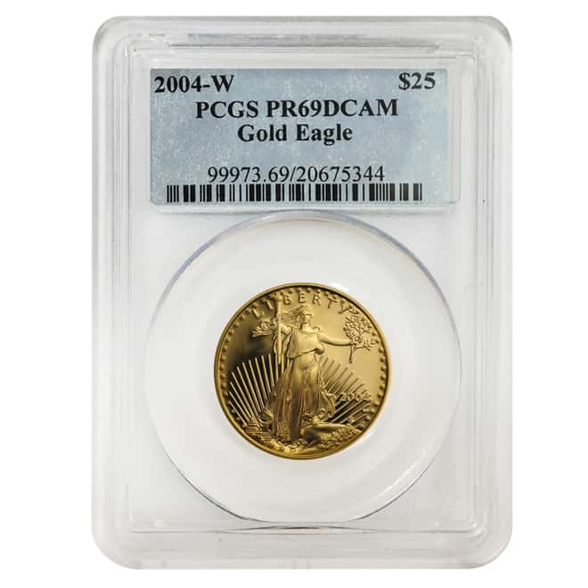 2004 W 1/2 oz $25 Proof Gold American Eagle PCGS PF 69 DCAM