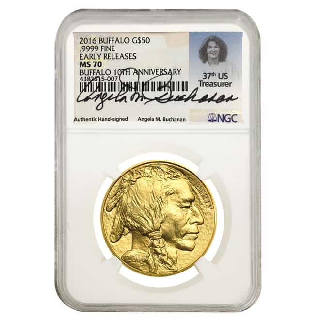 2016 1 oz $ 50 Gold American Buffalo NGC MS 70 Early Releases (Buchanan Signature Label)