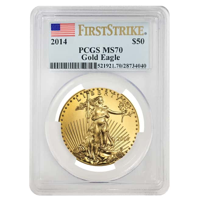2014 1 oz $50 Gold American Eagle PCGS MS 70 First Strike