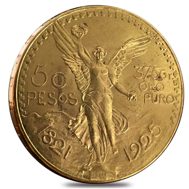 1925 50 Pesos Mexican Gold Coin AU/BU
