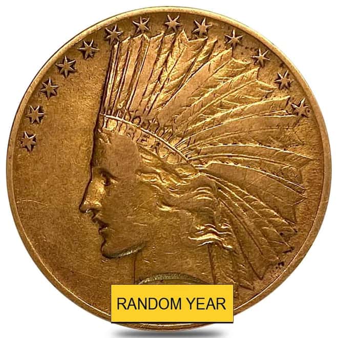$10 Gold Eagle Indian Head - Very Fine VF (Random Year)
