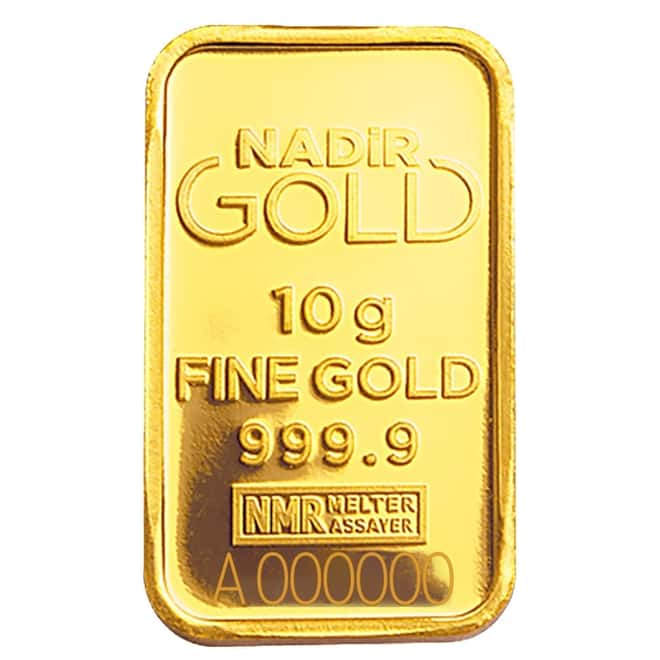 10 gram Nadir Refinery Gold Bar .9999 Fine (In Assay)