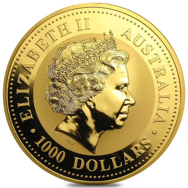 10 oz Australian Gold Kangaroo/Nugget Perth Mint BU (Random Year)