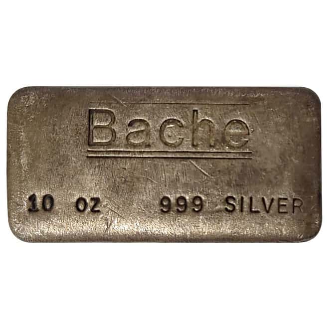 10 oz Bache Silver Bar .999 Fine