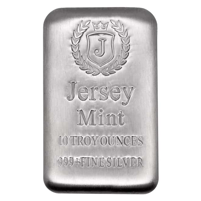 Lot of 10 - 10 oz Jersey Mint Silver Bar .999 Fine