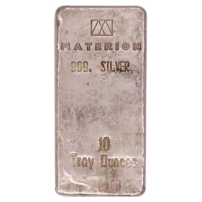 10 oz Materion Silver Bar .999 Fine