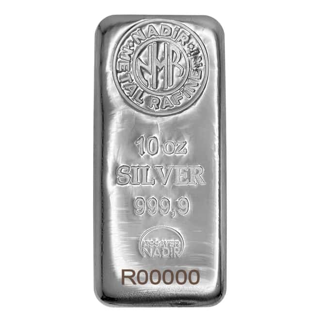 10 oz Nadir Refinery Silver Bar .9999 Fine (w/Assay)