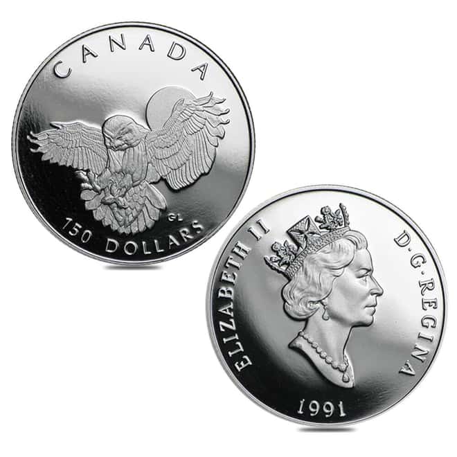 1991 Canada 1.85 oz Snowy Owl Proof Platinum 4-Coin Set (w/Box & COA)