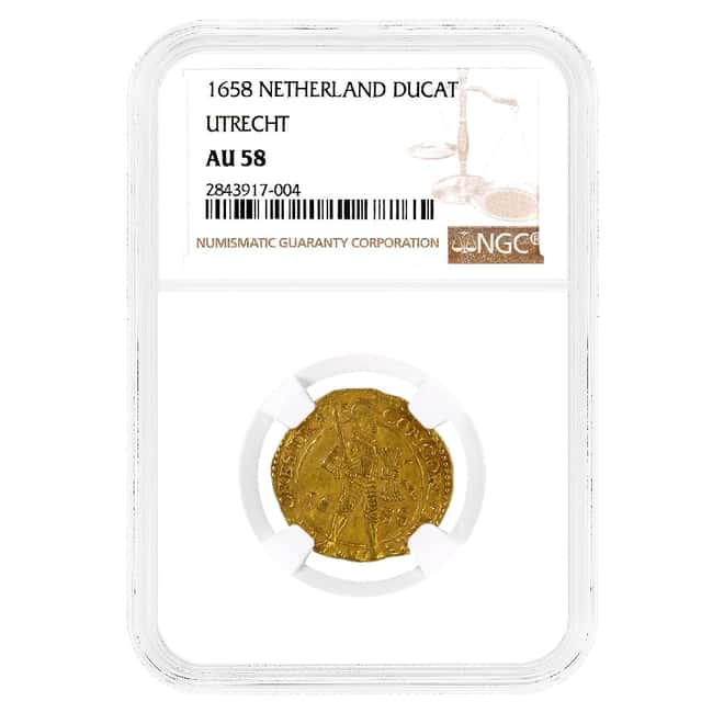 1658 Netherland Utrecht 1 Ducat Gold Coin NGC AU 58