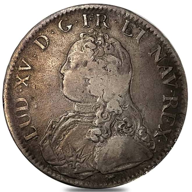 1731 A France Louis XV 1 ECU Silver Coin Circ ASW .7859 oz