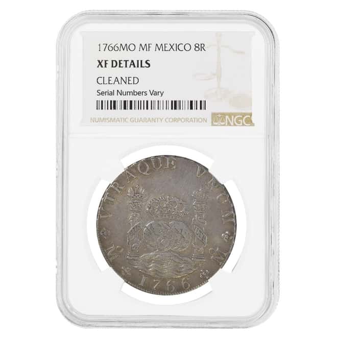1766 Mexico Spanish Colony 8 Reales Charles III Silver Coin NGC XF Details