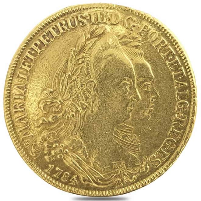 1784 Portugal Maria I and Pedro III 4 Escudos Gold Coin Ex-Jewelry