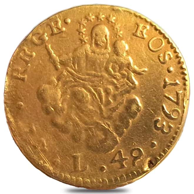 1793 Italian States Genoa 48 Lire Gold Coin (Ex-Jewelry)