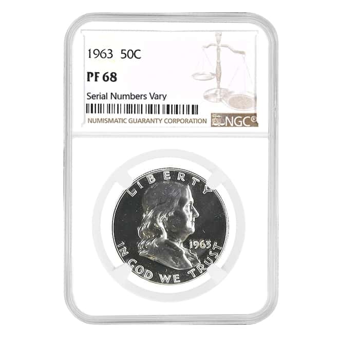 1963 Proof Silver Franklin Half Dollar 50C NGC PF 68