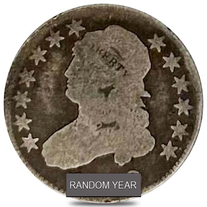 1815-1838 Capped Bust Quarter 25C Silver Coin G-VG (Random Year)