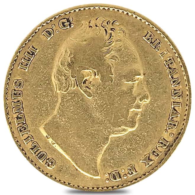 1831-1837 British Gold Sovereign William IV Avg Circ (Random Year)