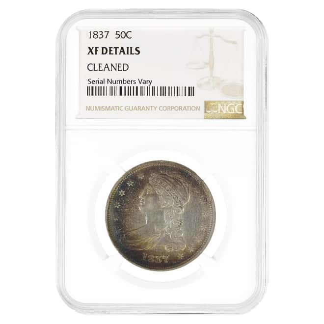 1837 Silver Early Half Dollar 50C NGC XF Details