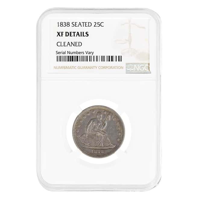 1838 Seated Liberty Silver Quarter Dollar 25C NGC XF Details