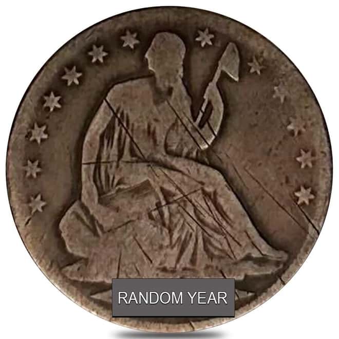 1839-1891 Seated Liberty Half Dollar Silver Coin Cull (Random Year)