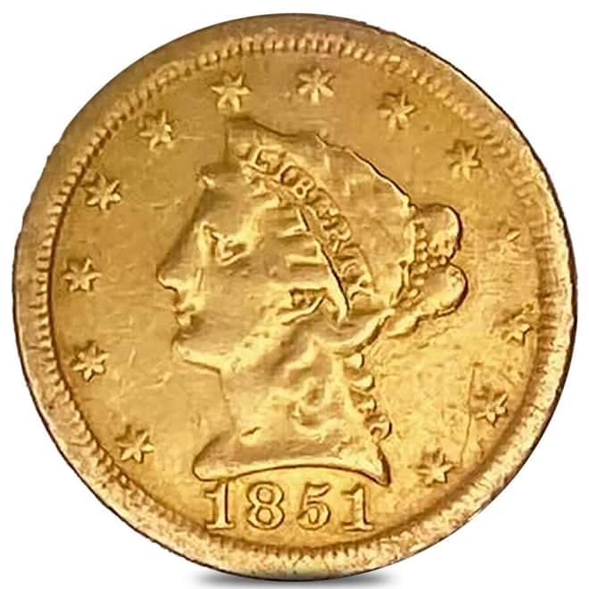 1851-O $2.5 Liberty Head Quarter Eagle Gold Coin Ex-Jewelry
