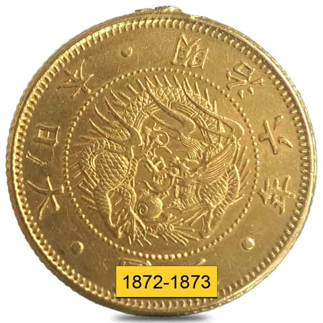 1872-1873 Japan 5 Yen Gold Coin Ex-Jewelry (Random Year)