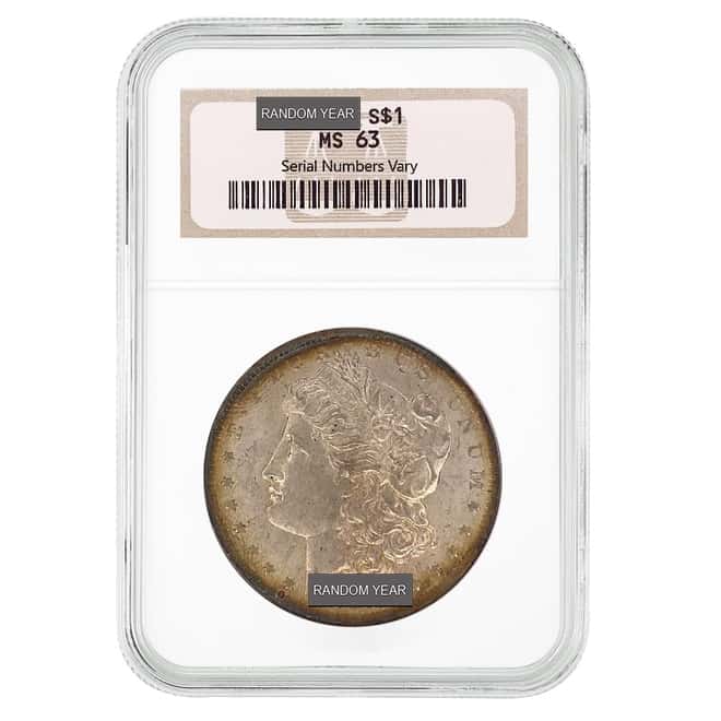 1878-1904 Morgan Silver Dollar $1 NGC MS 63 Fatty Holder (Random Year)