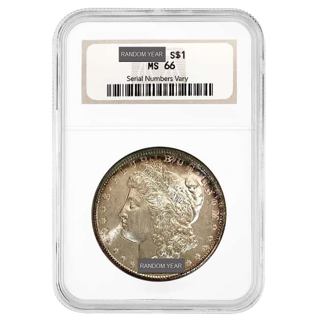 1878-1904 Morgan Silver Dollar $1 NGC MS 66 Fatty Holder (Random Year)