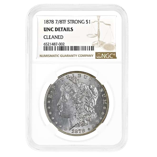 1878 Morgan Silver Dollar 7/8 Tailfeathers Strong NGC UNC Details
