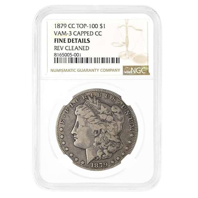 1879-CC Morgan Silver Dollar $1 Capped Die NGC Fine Details