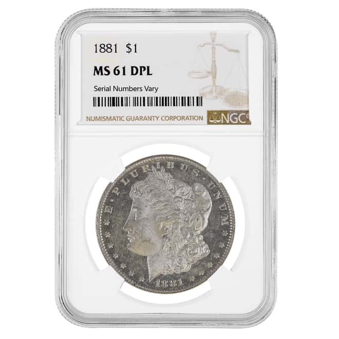 1881 Morgan Silver Dollar $1 NGC MS 61 DPL