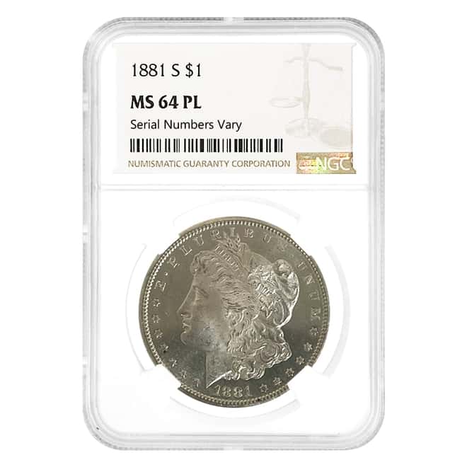 1881 S Morgan Silver Dollar $1 NGC MS 64 PL