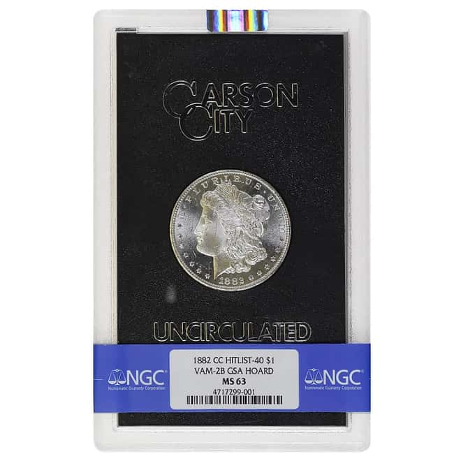 1882-CC Morgan Silver Dollar $1 NGC MS 63 VAM-2B GSA