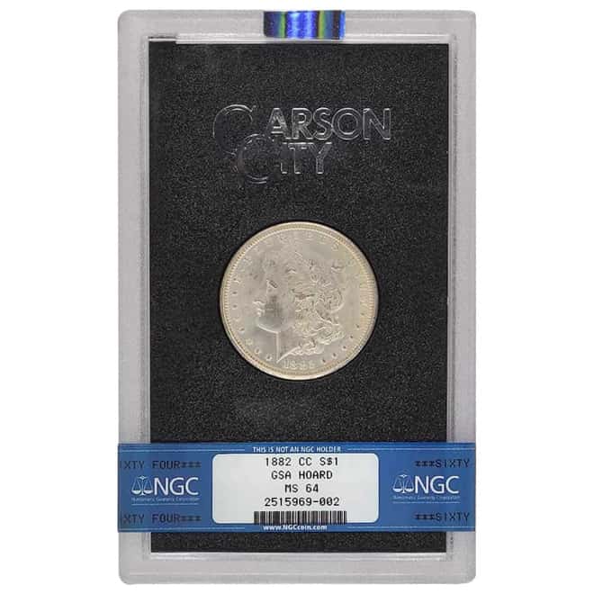 1882-CC Morgan Silver Dollar $1 NGC MS 64 GSA
