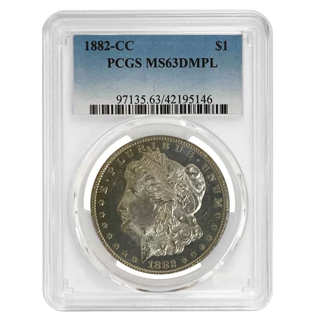 1882-CC Morgan Silver Dollar $1 PCGS MS 63 DMPL