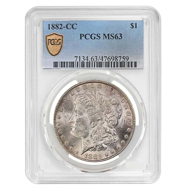 1882-CC Morgan Silver Dollar $1 PCGS MS 63